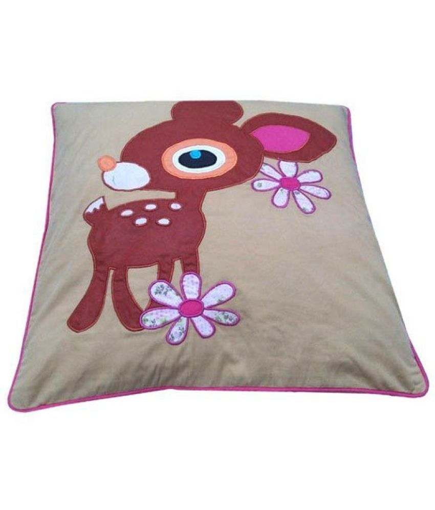     			HUGS N RUGS Set of 1 Cotton Animal Square Cushion Cover (40X40)cm - Multi