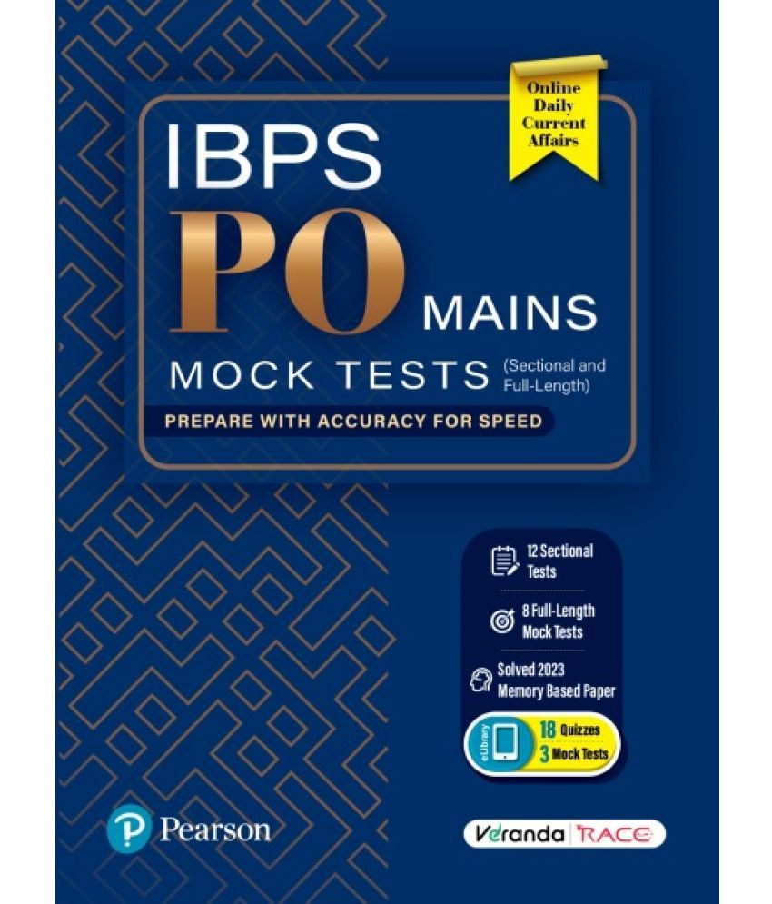     			IBPS PO Mains-Mock Tests, 12 Sectional and 8 Full-Length Tests with Solved 2023 Memory-based Paper - Pearson