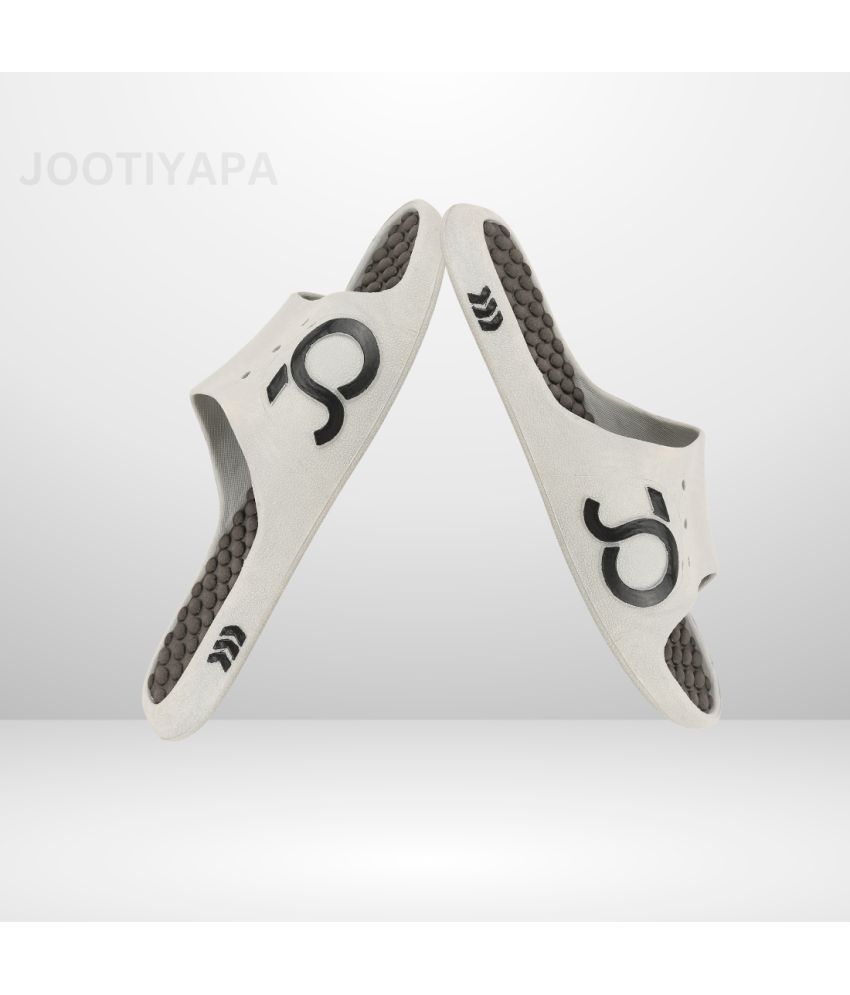     			Jootiyapa Grey Melange Men's Slide Flip Flop