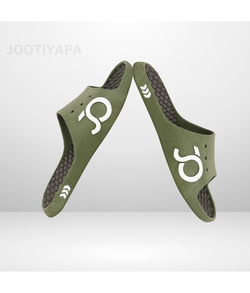     			Jootiyapa Olive Men's Slide Flip Flop