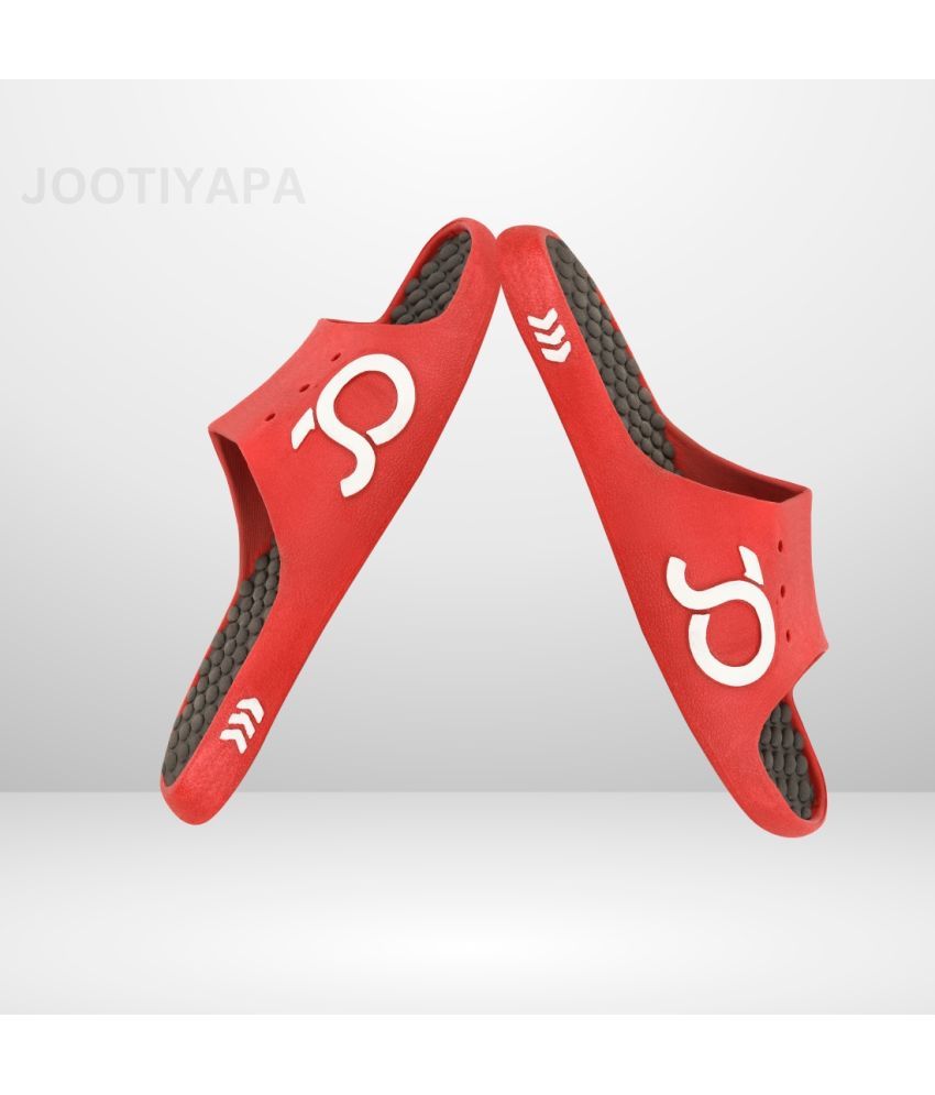     			Jootiyapa Red Men's Slide Flip Flop