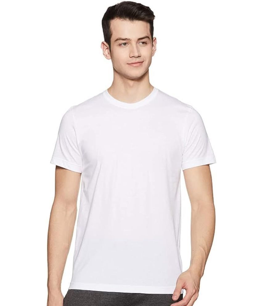     			Morbih Cotton Flex Regular Fit Solid Half Sleeves Men's T-Shirt - White ( Pack of 1 )