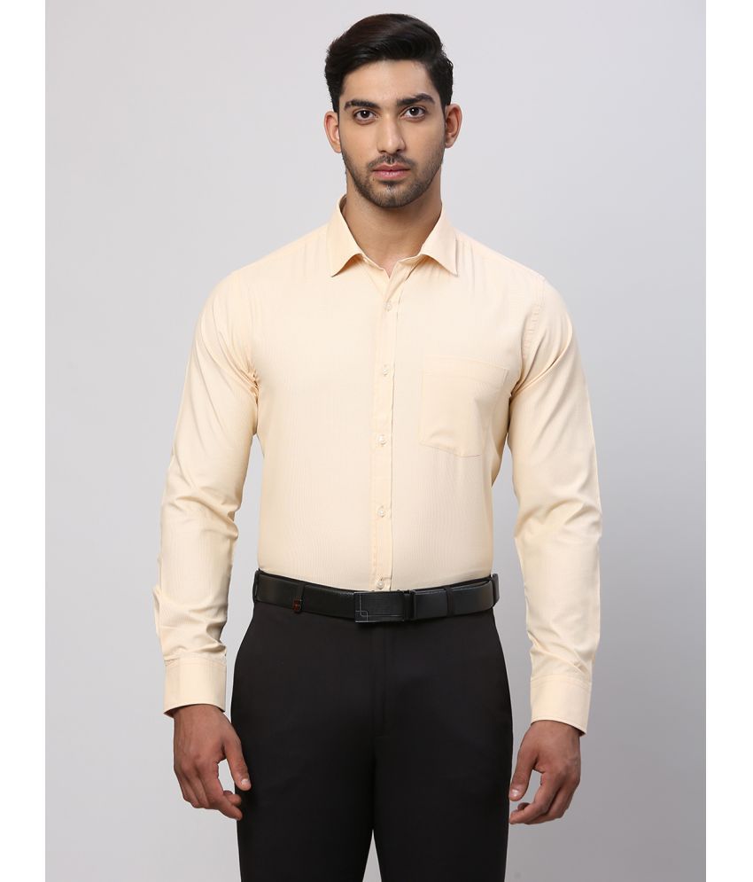    			Park Avenue Cotton Blend Slim Fit Full Sleeves Men's Formal Shirt - Yellow ( Pack of 1 )