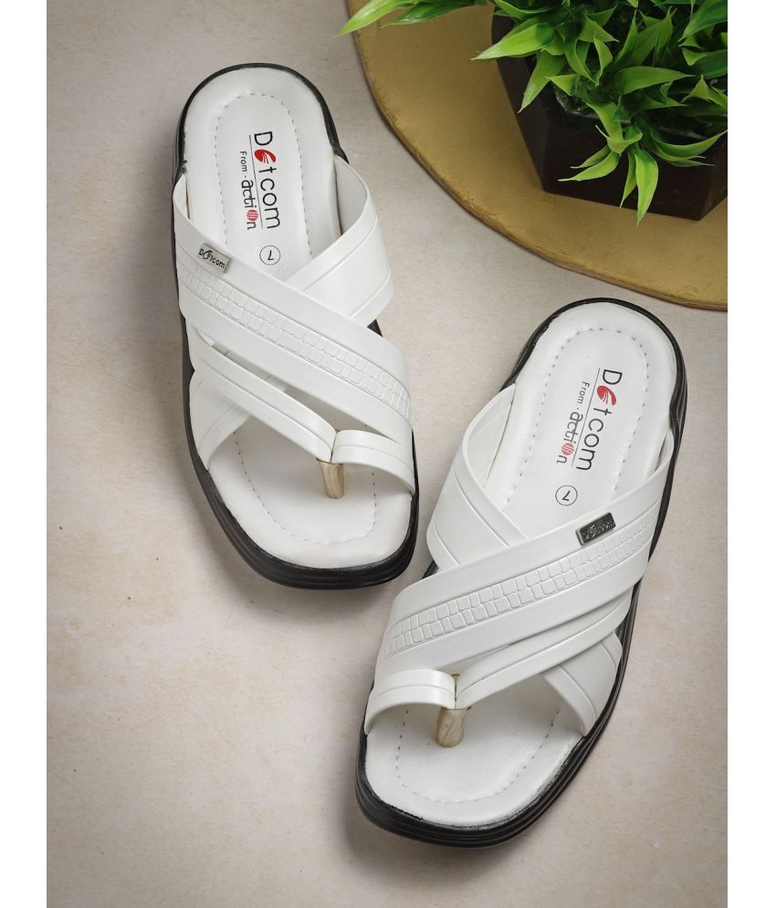     			Action - White Men's Sandals