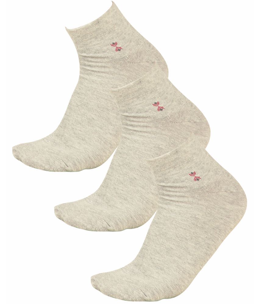     			Bodycare Cotton Blend Men's Solid Grey Melange Ankle Length Socks ( Pack of 3 )