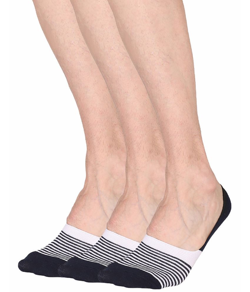     			Bodycare Cotton Blend Men's Colorblock Blue No Show Socks ( Pack of 3 )