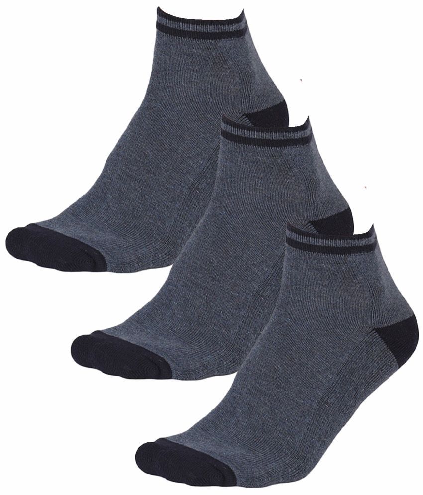     			Bodycare Cotton Blend Men's Colorblock Blue Ankle Length Socks ( Pack of 3 )