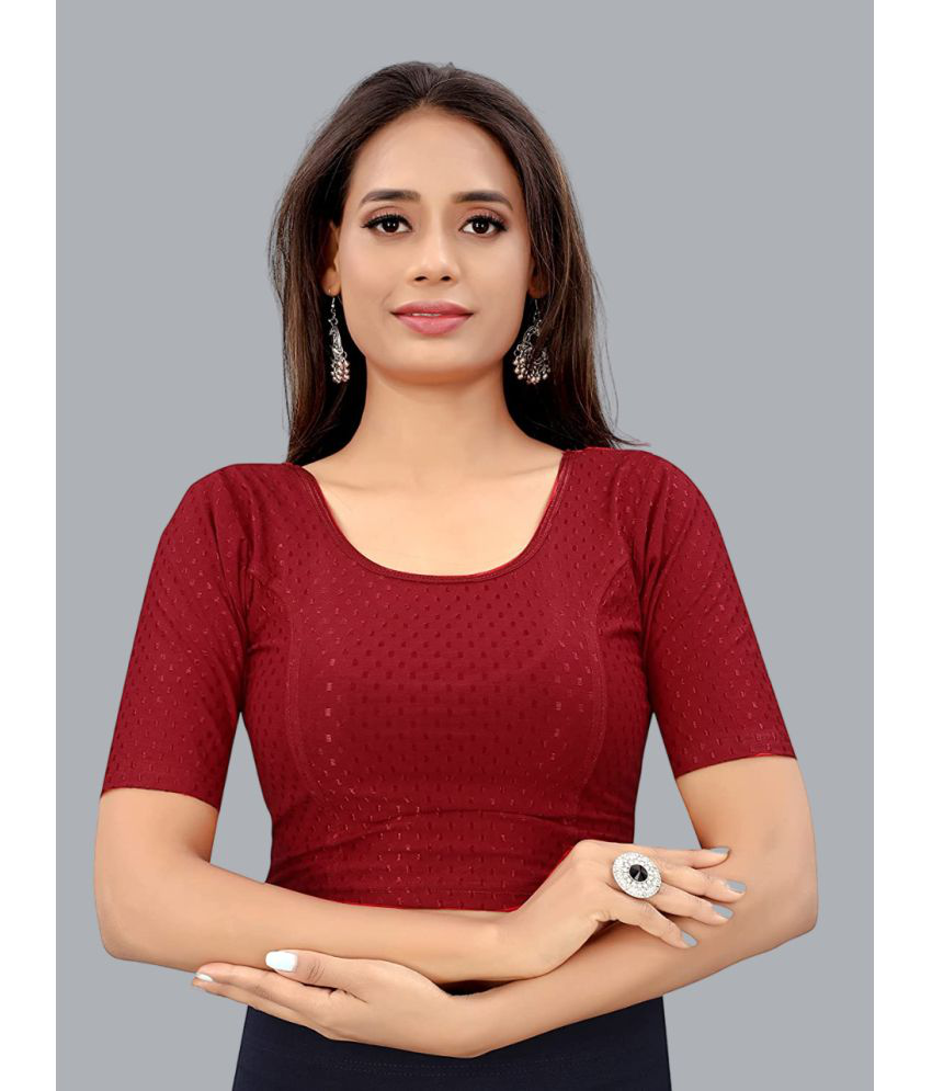     			Bulbul Maroon Readymade without Pad Lycra Women's Blouse ( Pack of 1 )