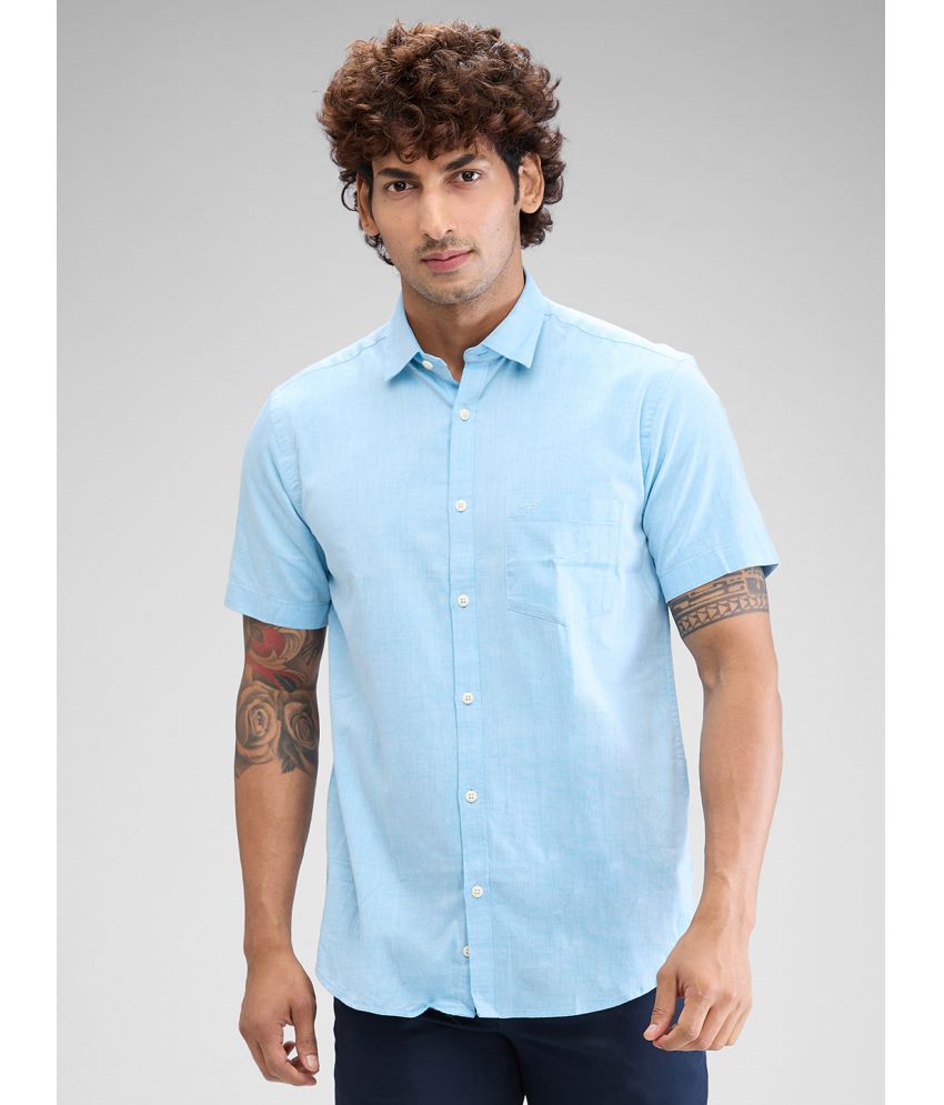     			Colorplus 100% Cotton Regular Fit Solids Half Sleeves Men's Casual Shirt - Blue ( Pack of 1 )