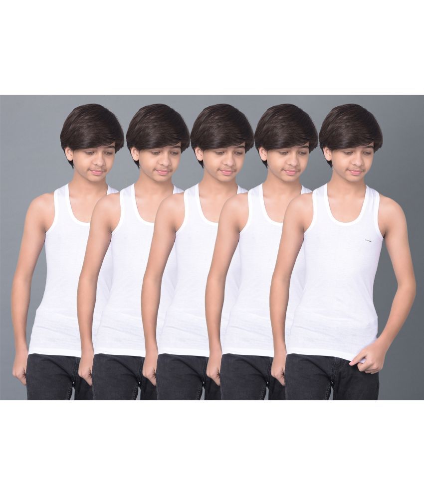     			Dollar Bigboss Pack of 5 Boys Cotton Blend ( White )