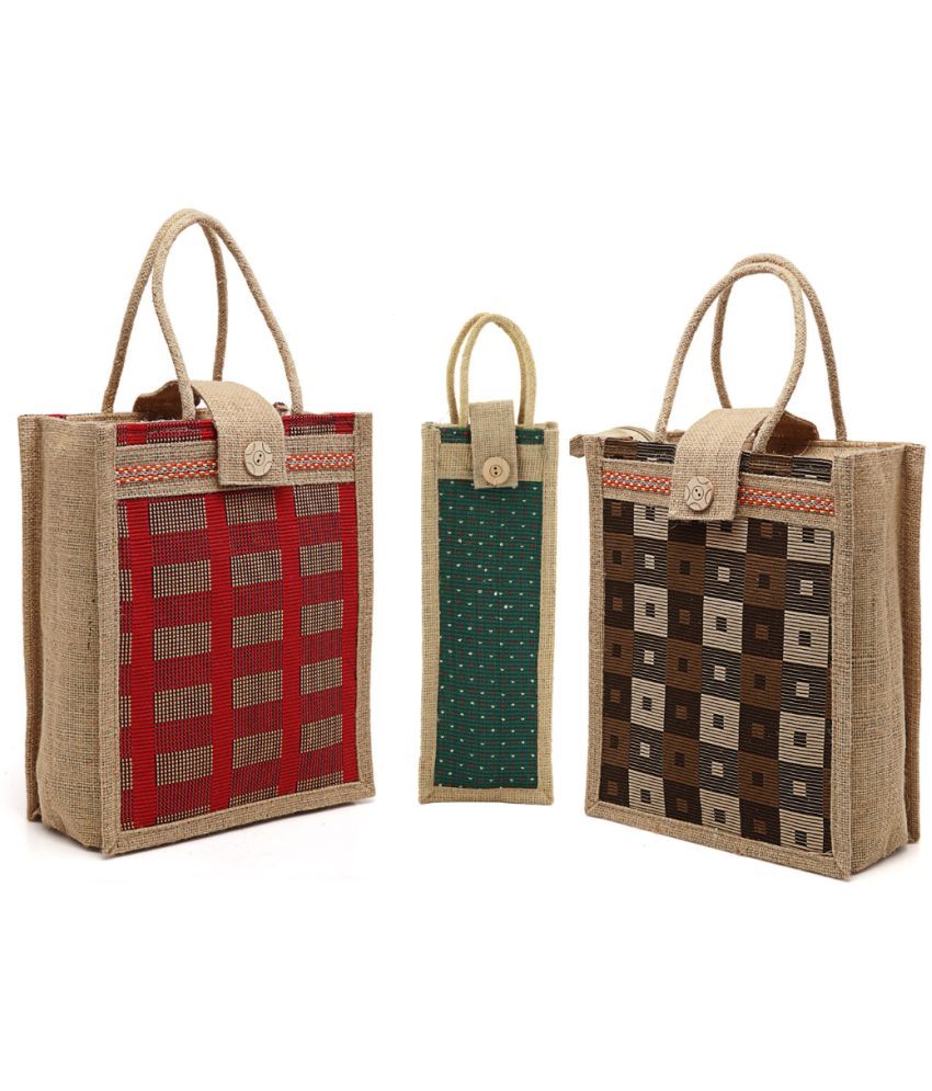     			ENSAC Grey Melange Jute Handheld