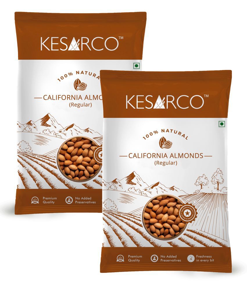     			Kesarco Raw California Almonds 1 kg Pack of 2