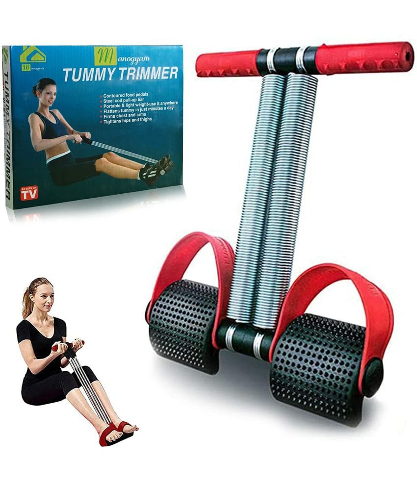     			Manogyam Abs Tummy Trimmer With DOUBLE Steel Spring Burn Off Calories & Tone Your Muscles Ab Exerciser  (Red, Black)