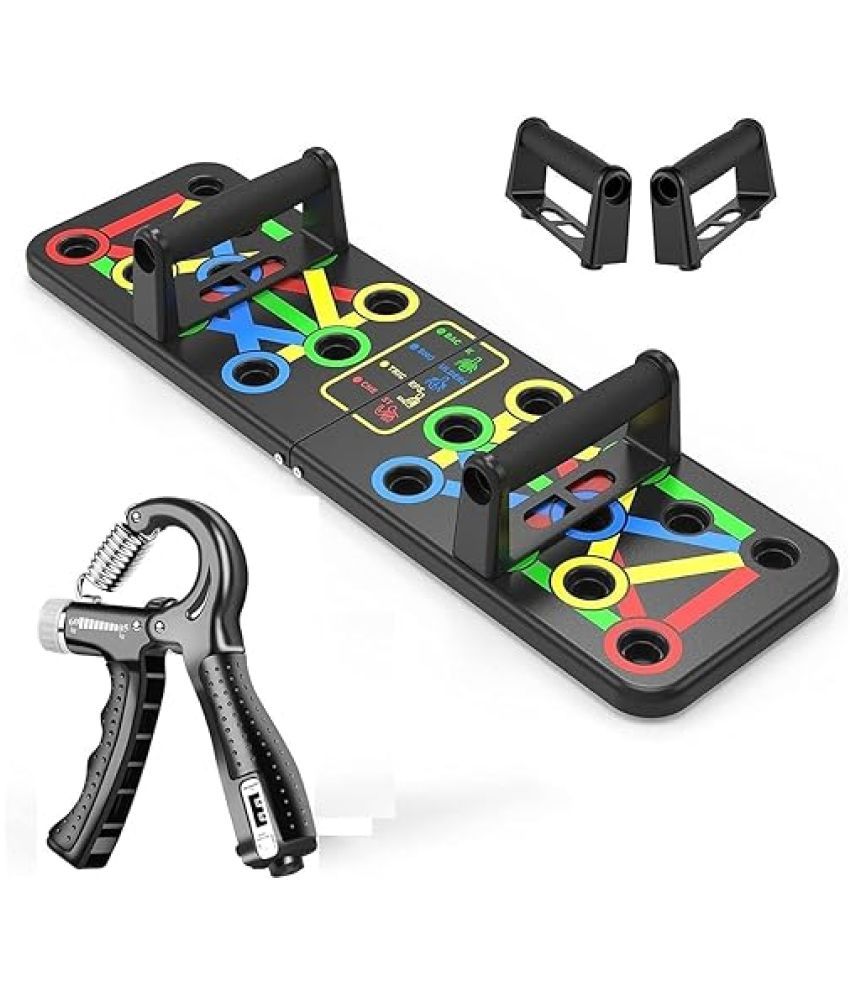     			Push Up Board for Men & Women with Adjustable Hand Grip Strengthener With Counter | Portable Push up Stand Equipment For Gym & Home Exercise Workout (Multicolour)