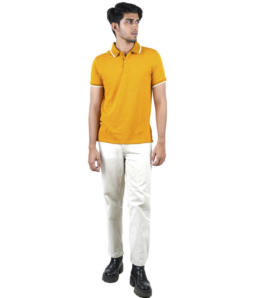     			Radprix Cotton Blend Regular Fit Solid Half Sleeves Men's T-Shirt - Yellow ( Pack of 1 )