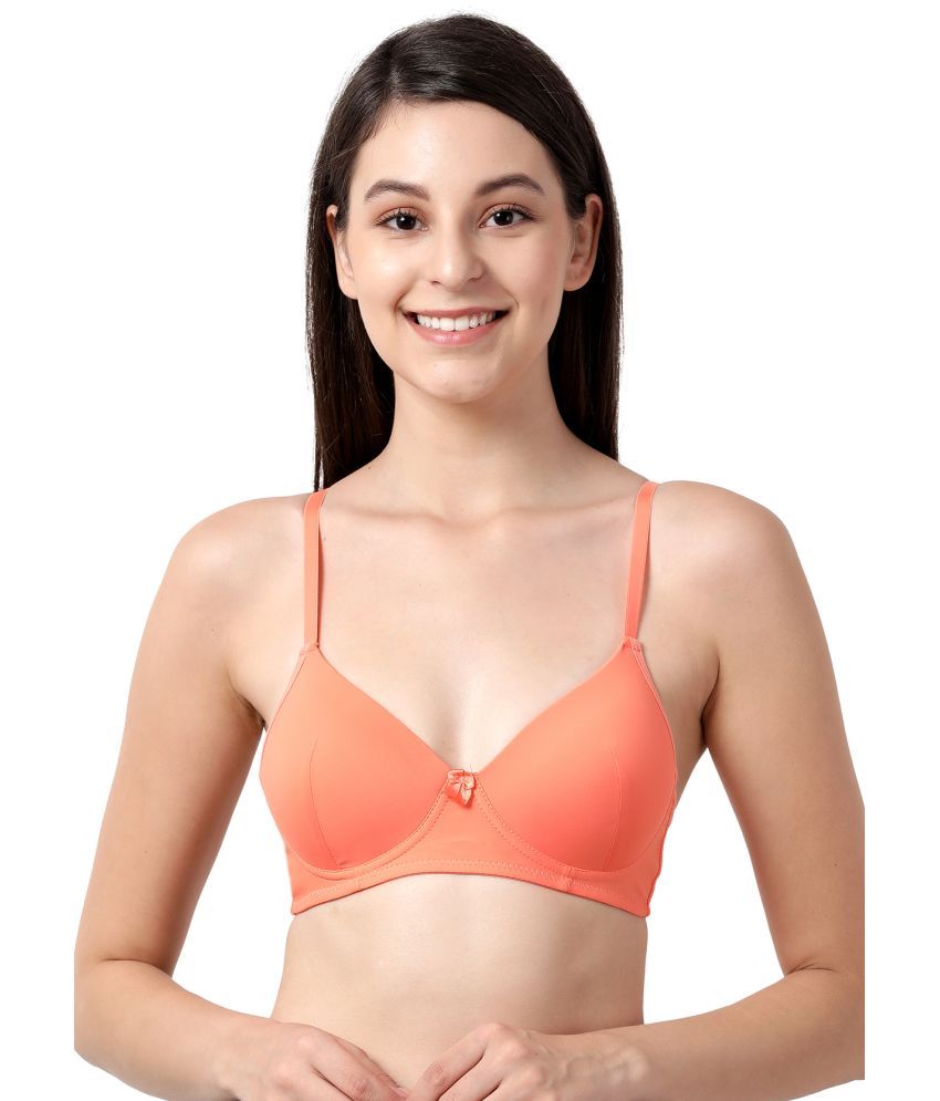     			Susie Orange Nylon Lightly Padded Women's T-Shirt Bra ( Pack of 1 )