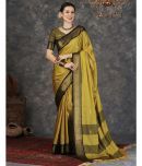 Samah Silk Self Design Saree With Blouse Piece - Mustard ( Pack of 1 )