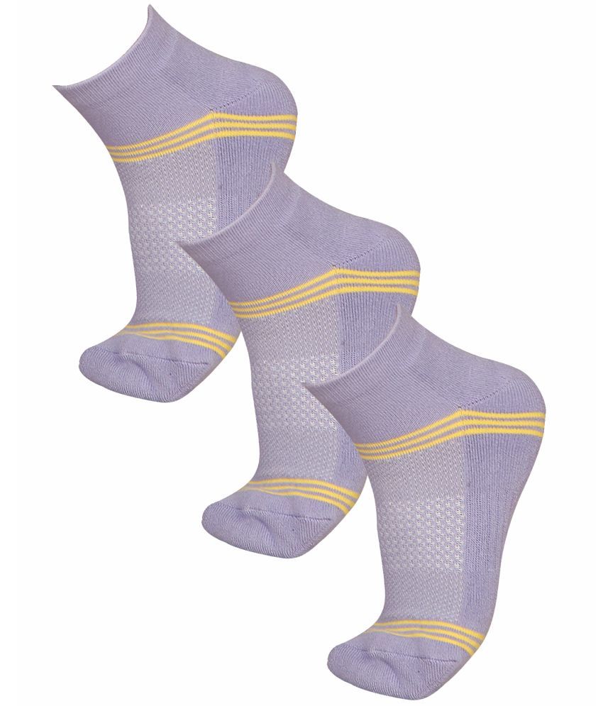     			Bodycare Purple Cotton Blend Women's Ankle Length Socks ( Pack of 3 )