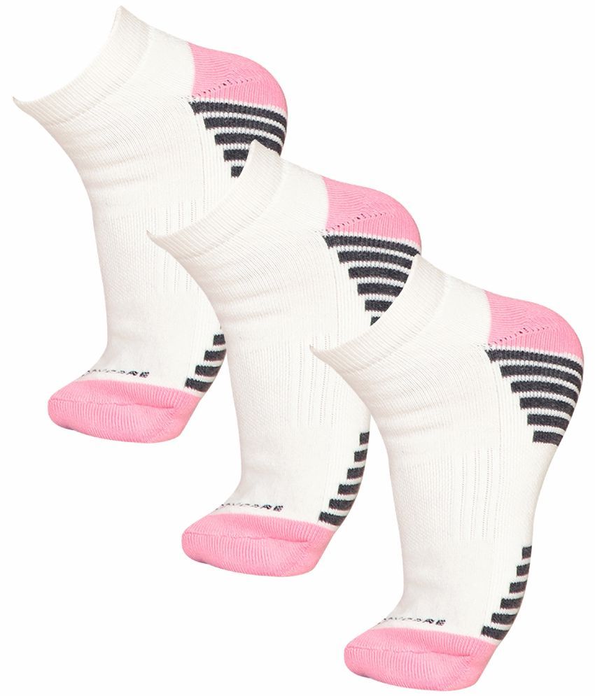     			Bodycare White Cotton Blend Women's Ankle Length Socks ( Pack of 3 )