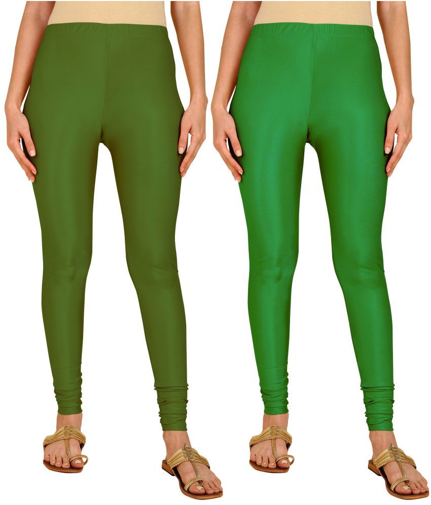     			Colorscube - Green,Olive Lycra Women's Churidar ( Pack of 2 )