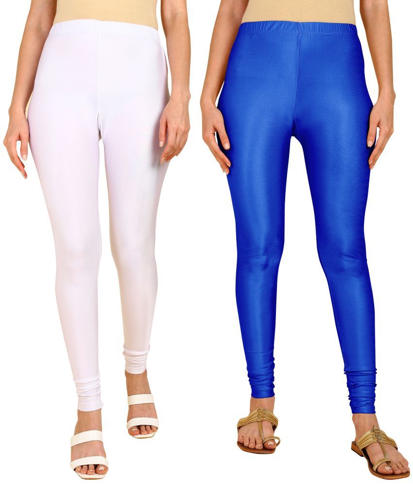     			Colorscube - Indigo,White Lycra Women's Churidar ( Pack of 2 )