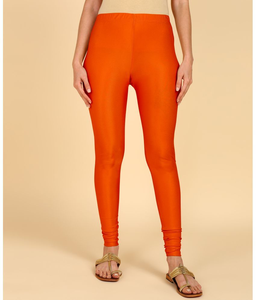     			Colorscube - Orange Lycra Women's Churidar ( Pack of 1 )