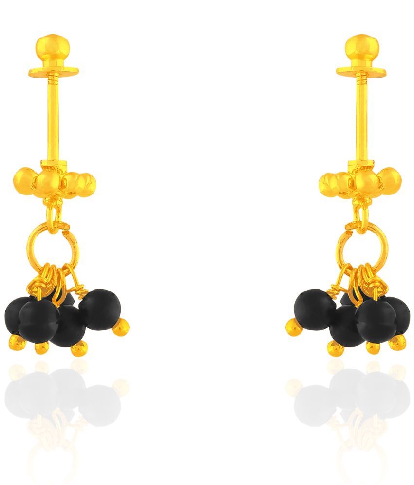     			LUV FASHION Black Threader Earrings ( Pack of 1 )