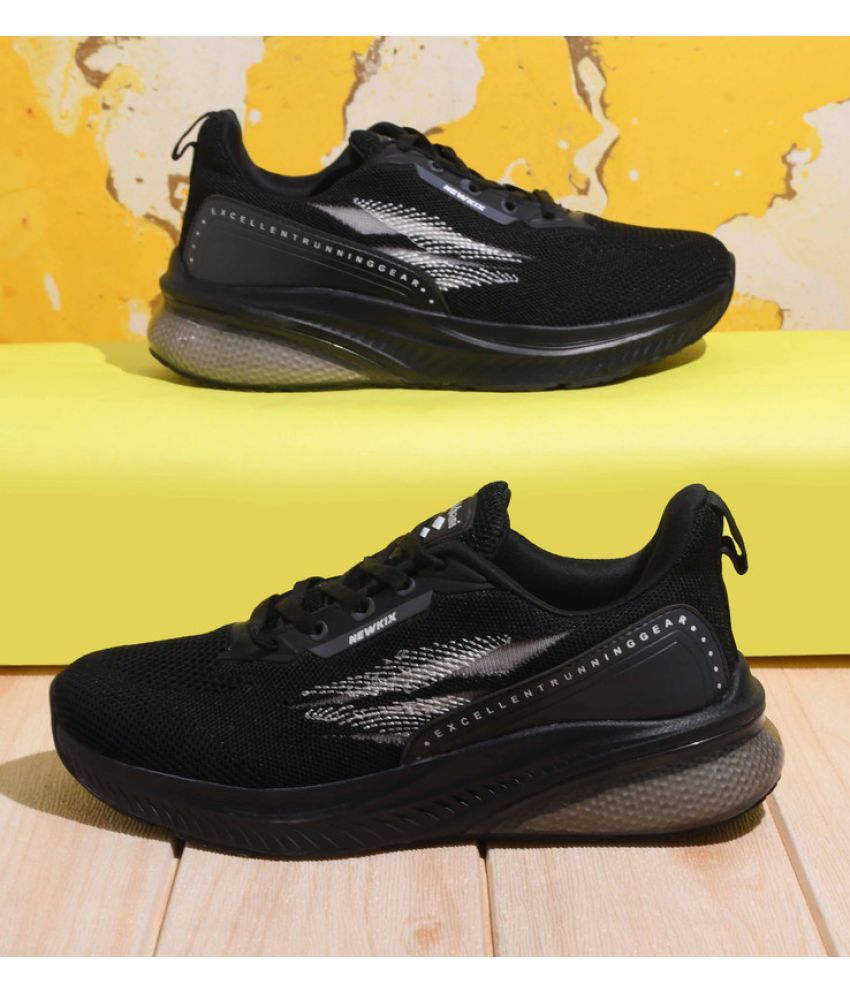     			Lakhani Aashirwad L-1407_Black Black Men's Sports Running Shoes