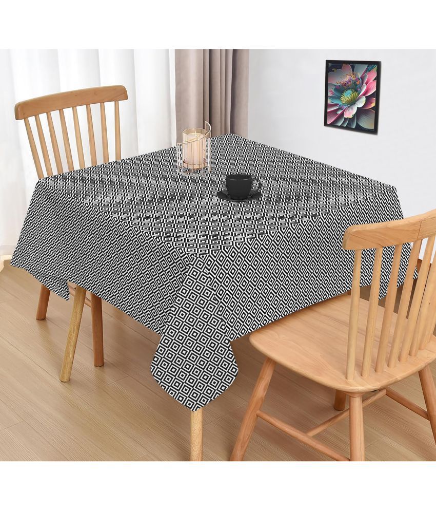     			Oasis Hometex Printed Cotton 2 Seater Square Table Cover ( 102 x 102 ) cm Pack of 1 Black