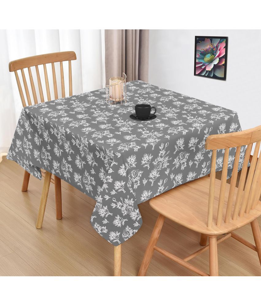     			Oasis Hometex Printed Cotton 2 Seater Square Table Cover ( 102 x 102 ) cm Pack of 1 Grey Melange