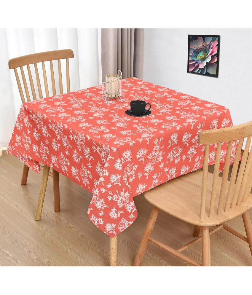     			Oasis Hometex Printed Cotton 2 Seater Square Table Cover ( 102 x 102 ) cm Pack of 1 Peach