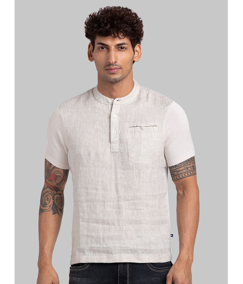     			Parx Cotton Blend Regular Fit Self Design Half Sleeves Men's T-Shirt - White ( Pack of 1 )