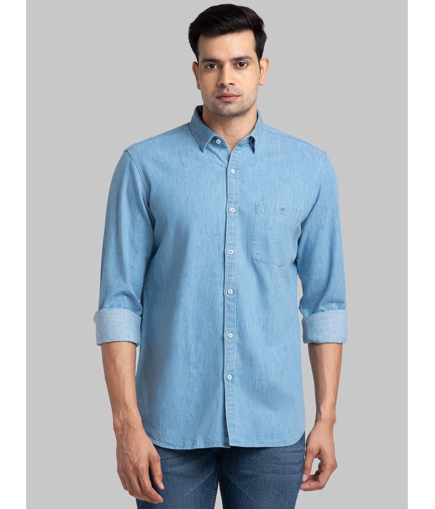     			Raymond 100% Cotton Regular Fit Solids Full Sleeves Men's Casual Shirt - Blue ( Pack of 1 )