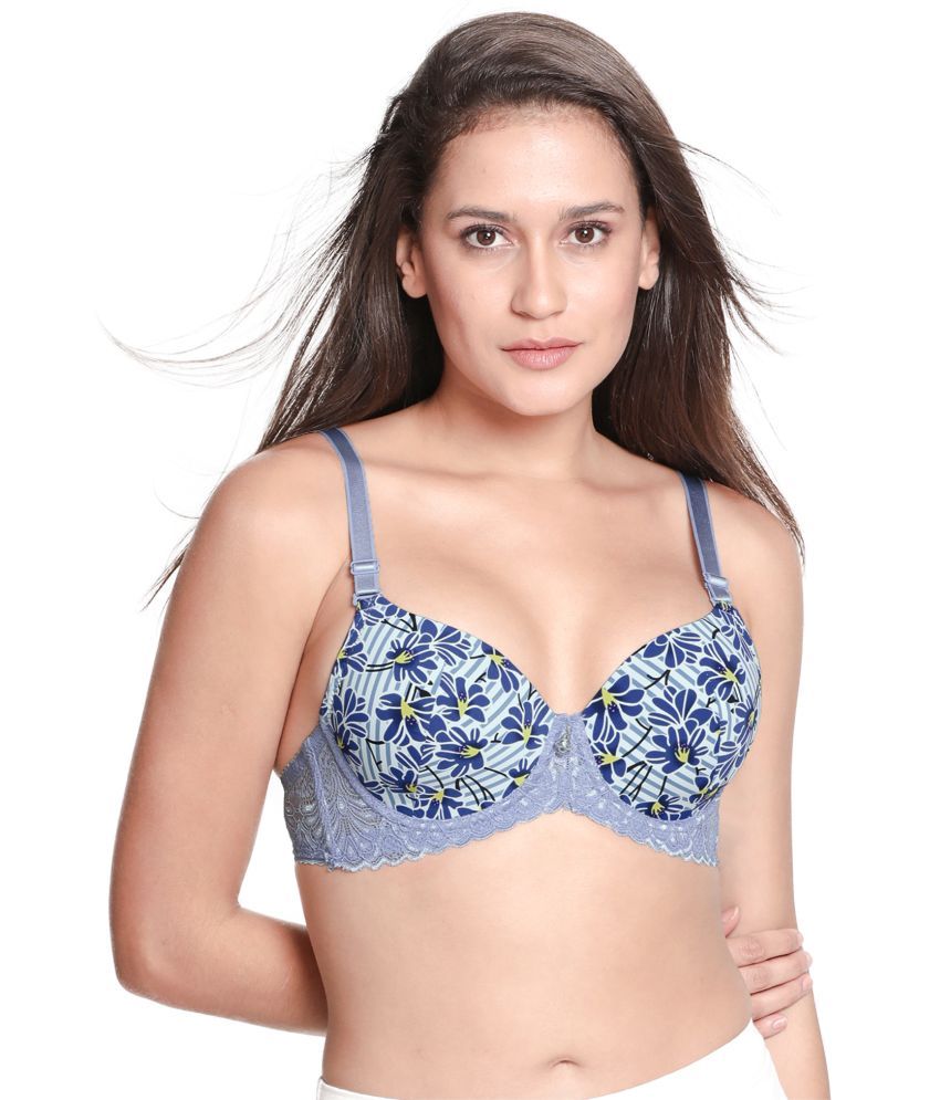     			Susie Nylon Lightly Padded Women's T-Shirt Bra ( Blue )