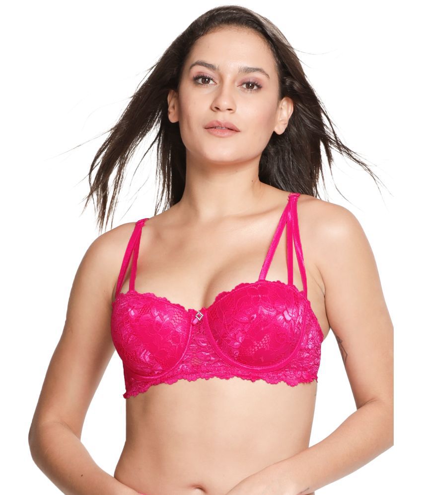     			Susie Fluorescent Orange Lace Lightly Padded Women's Everyday Bra ( Pack of 1 )