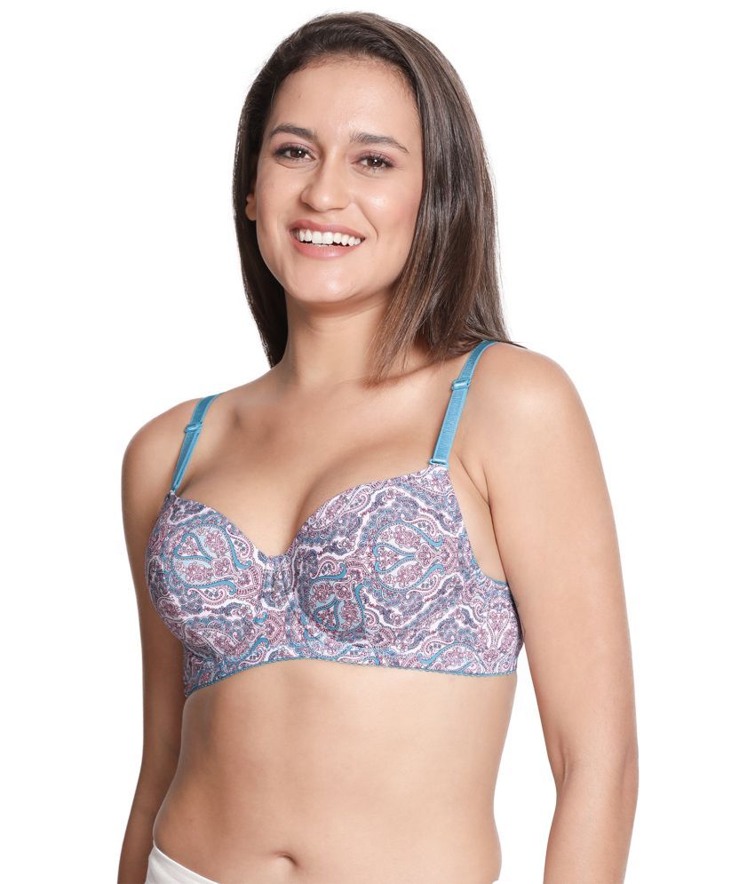     			Susie Nylon Lightly Padded Women's T-Shirt Bra ( Light Blue )