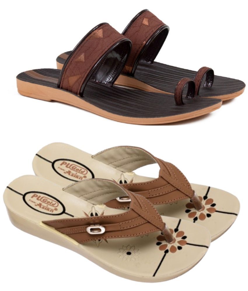     			ASIAN Tan Women's Slipper