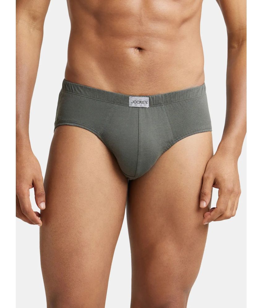     			Jockey 8035 Men Super Combed Cotton Solid Poco Brief - Deep Olive