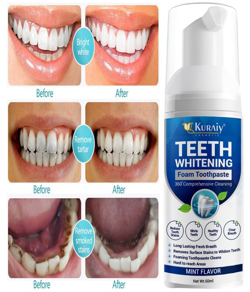     			KURAIY Teeth Whitening Oral Hygiene Breath Toothpaste Foam 60ML