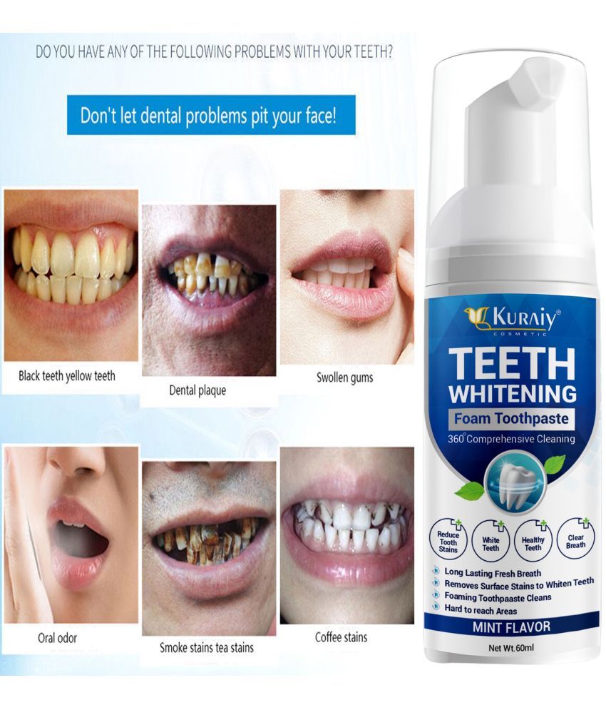     			KURAIY Teeth Whitening Oral Hygiene Breath Toothpaste Foam 60ML