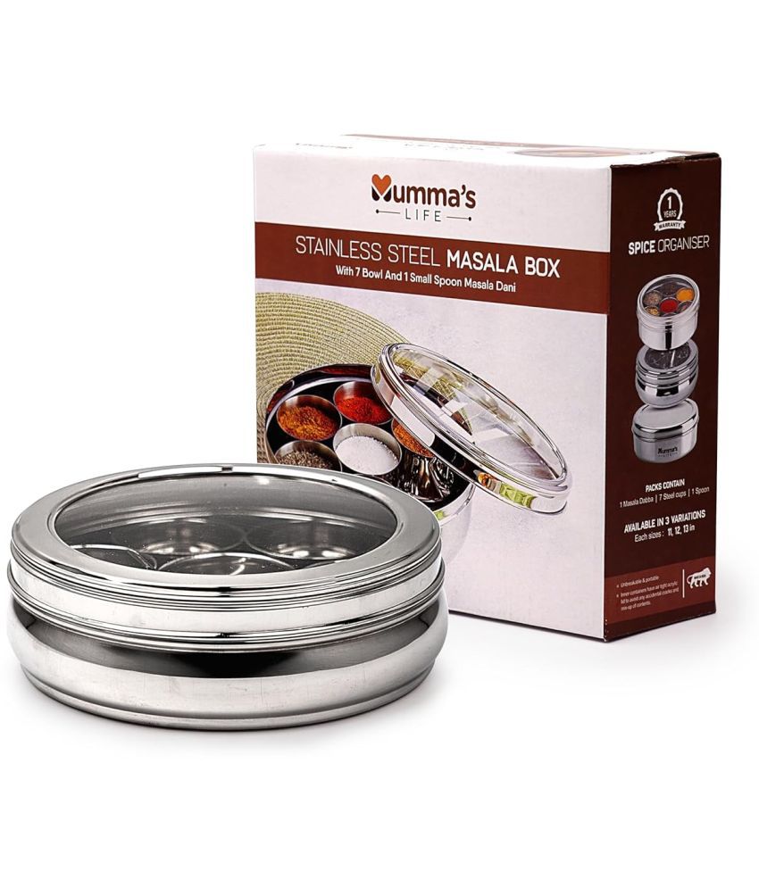     			Mumma's Life Steel Silver Spice Container ( Set of 1 )