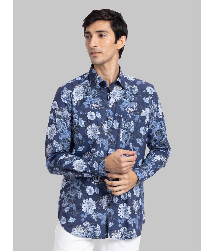     			Raymond Cotton Blend Regular Fit Printed Full Sleeves Men's Casual Shirt - Blue ( Pack of 1 )