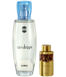 Ajmal Raindrops EDP 50ml And Aurum Non-Alcoholic Attar 10ml for Men & Women Pack Of 2