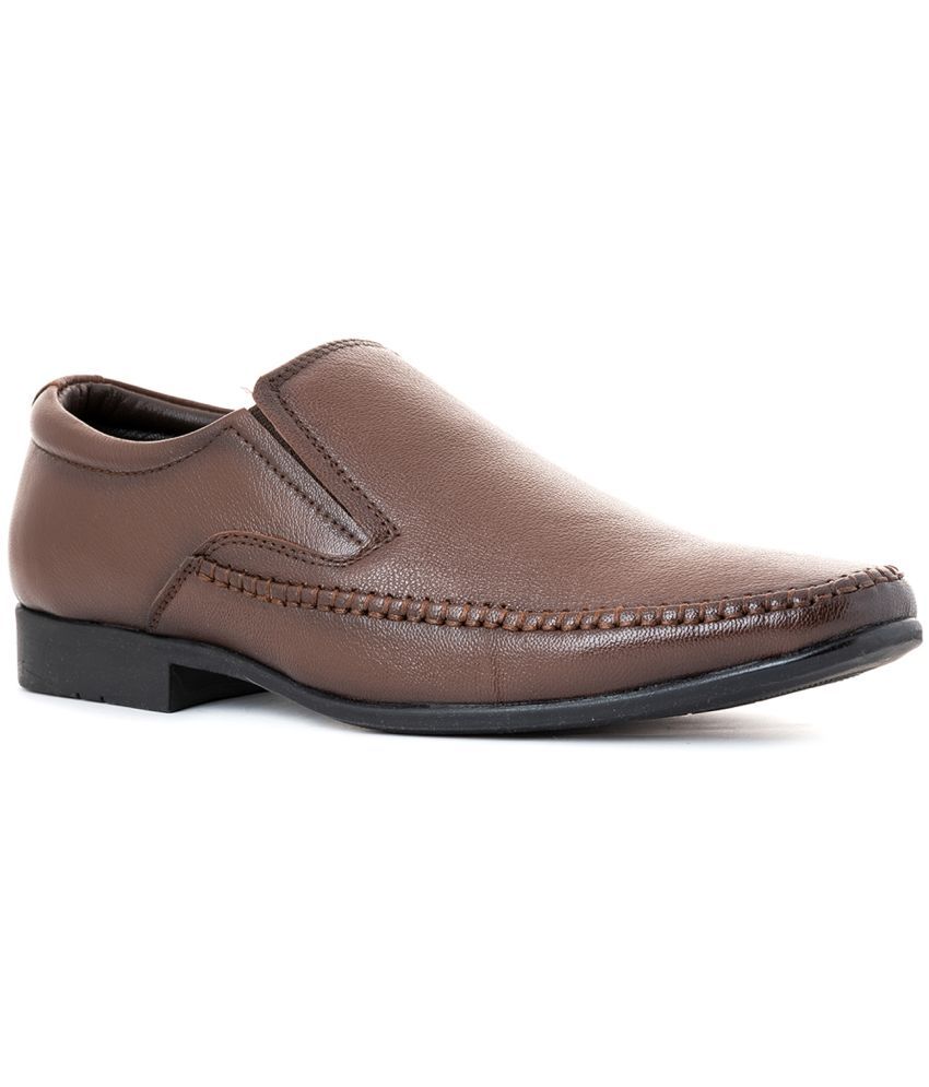     			KHADIM Brown Men's Slip On Formal Shoes