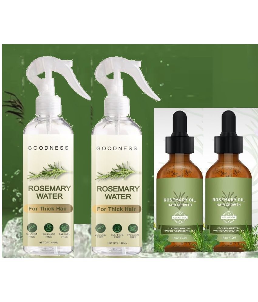     			Rosemary Water Hair Spray For Hair Growth, Hairfall control 2x100ml with Rosemary Oil for Hair Growth 2x30ml – Set of 4 Items