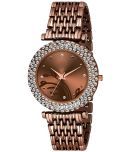 Viser Brown Metal Analog Womens Watch