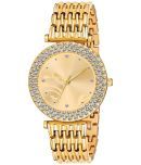 Viser Gold Metal Analog Womens Watch