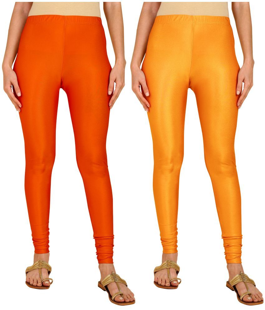     			Colorscube - Mustard,Orange Lycra Women's Churidar ( Pack of 2 )