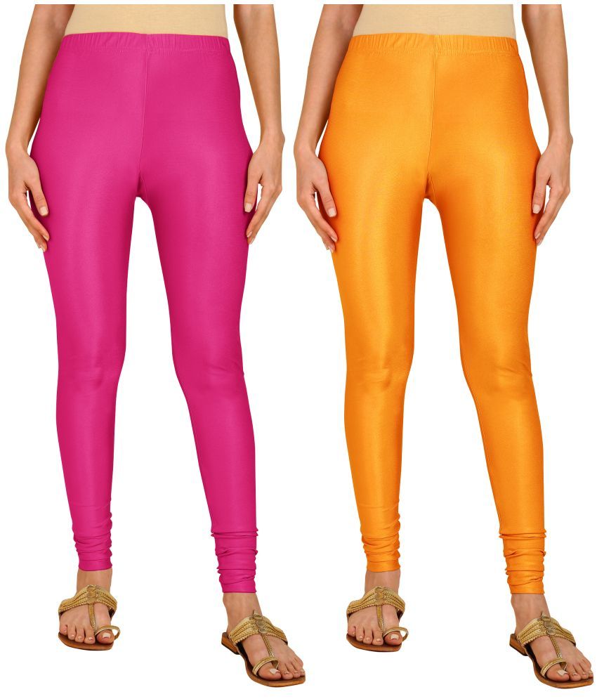     			Colorscube - Mustard,Pink Lycra Women's Churidar ( Pack of 2 )