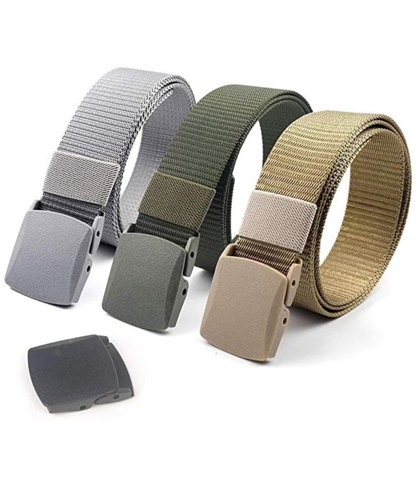     			Edifier - Multi Canvas Men's Casual Belt ( Pack of 3 )